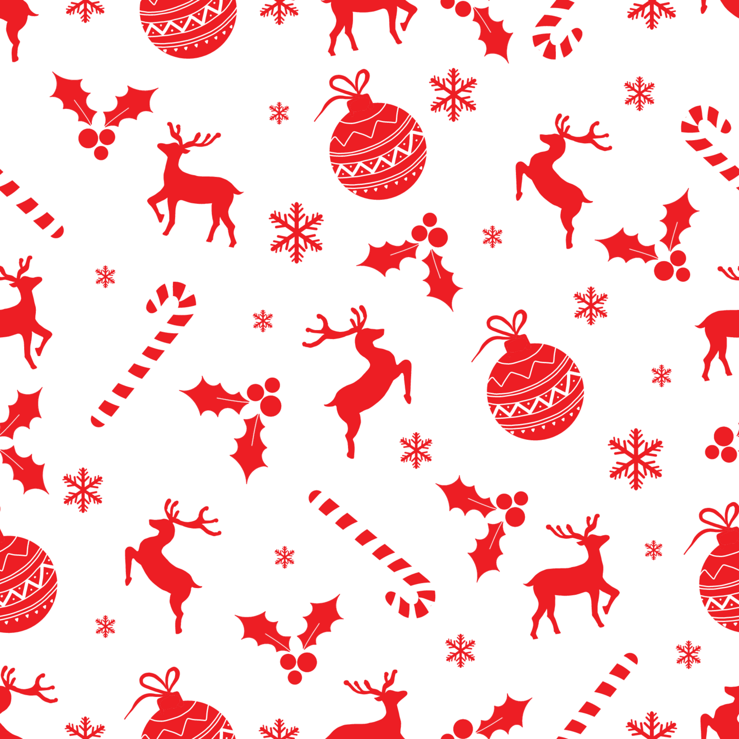 Red and White Christmas Design 8" x 8" Food Safe Greaseproof Paper